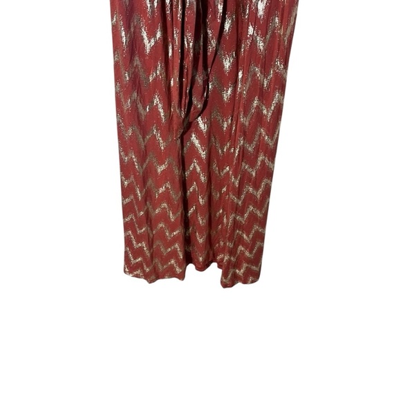 SOFT SURROUNDINGS Alessandra Metallic Chevron Stripe Maxi Dress 2BQ52 - Picture 6 of 9